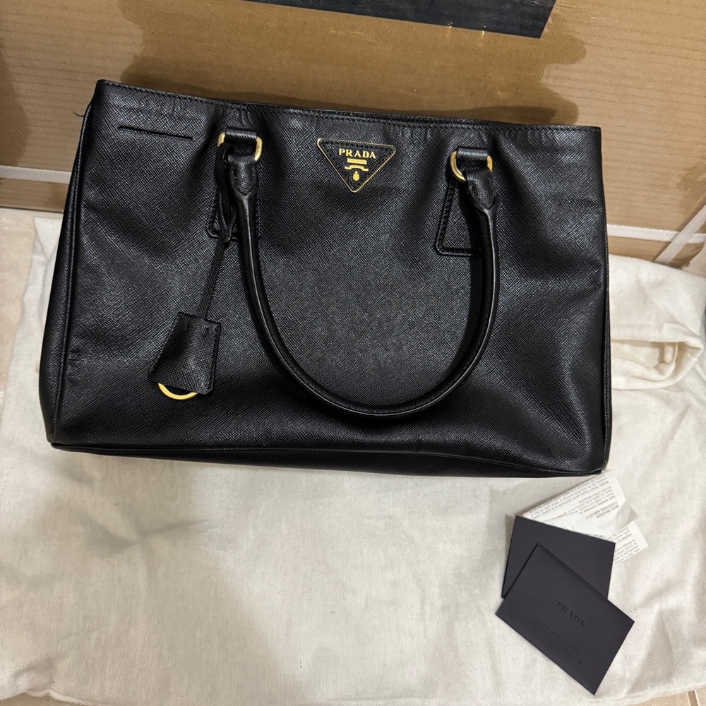Prada Black Saffiano Leather Satchel